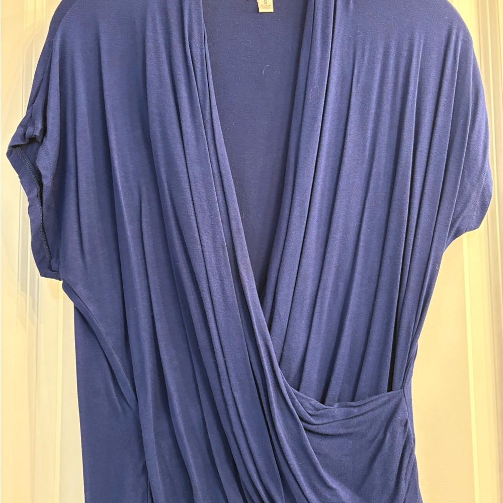 Charlies Blue Drape Blouse